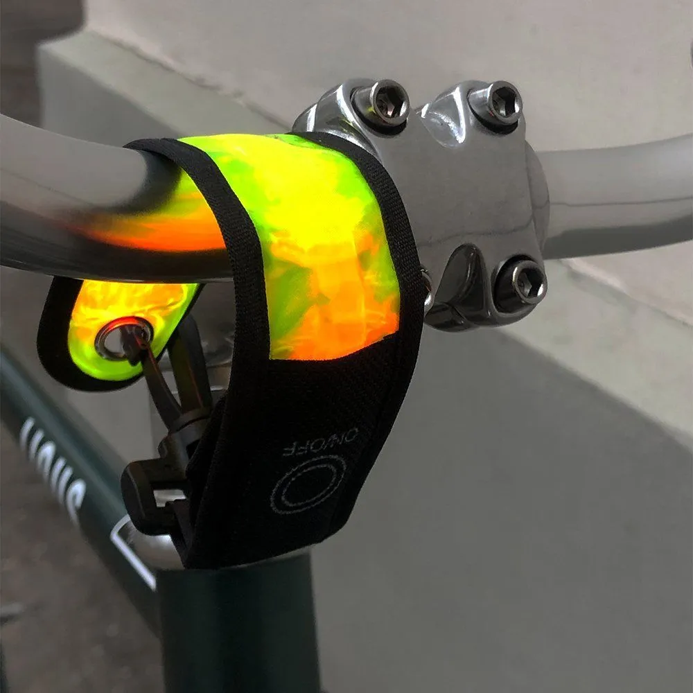 Светоотражающая полоса зеленая со светодиодом - фото 3