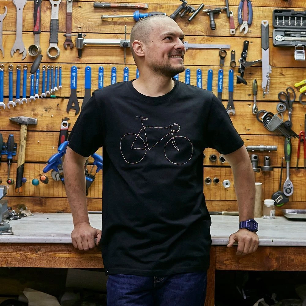 Футболка Dedicated Stockholm Rainbow Bicycle Black мужская - фото 3