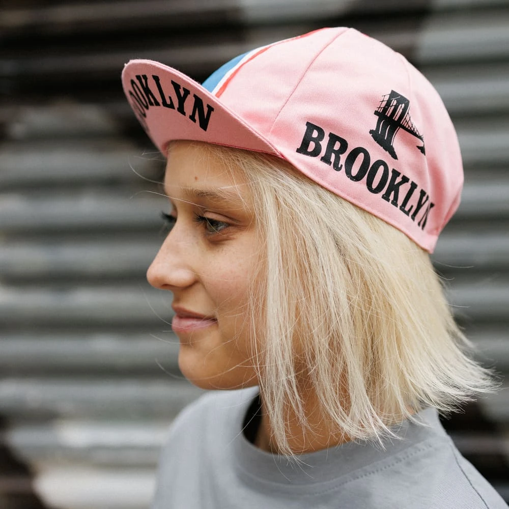 Пятипанельная велосипедная кепка BROOKLYN розовая - фото 4