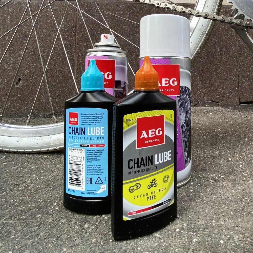 Смазка для цепи велосипеда AEG Сухая погода с тефлоном 100мл - фото 2
