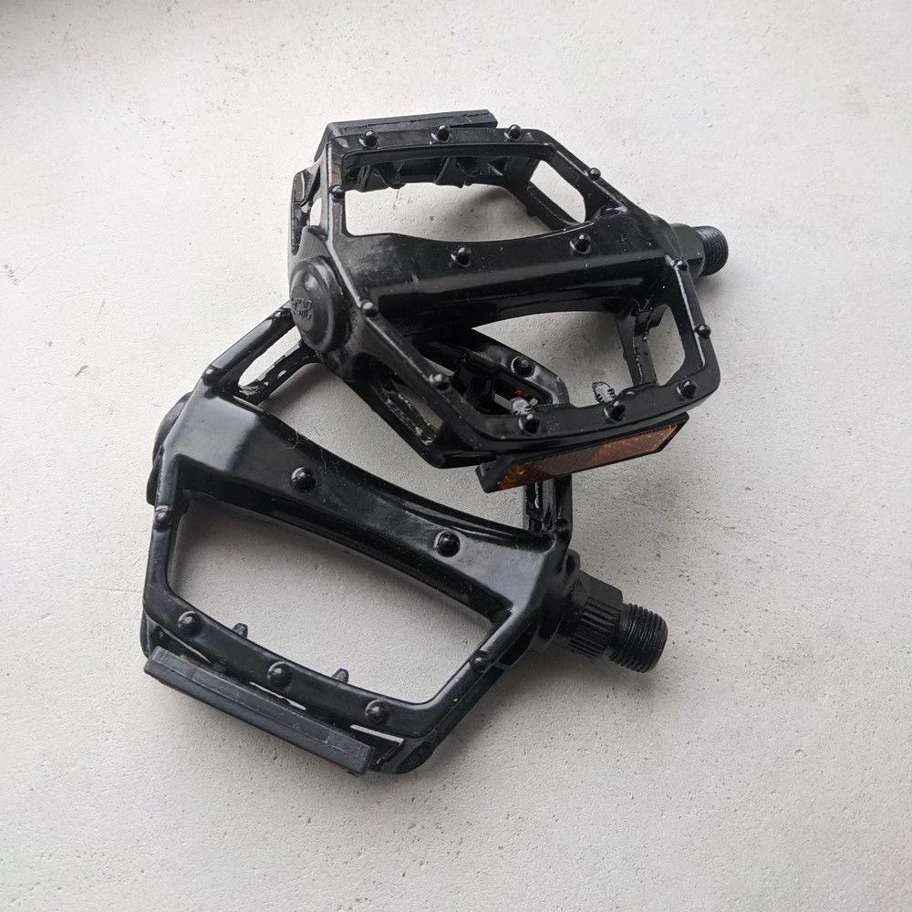 Педали широкие с отражателями Vinca 916 черные - фото 5