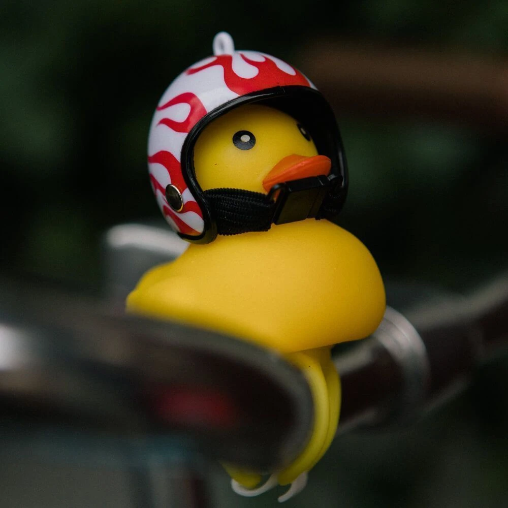 Утка на велосипед в шлеме - фото 9