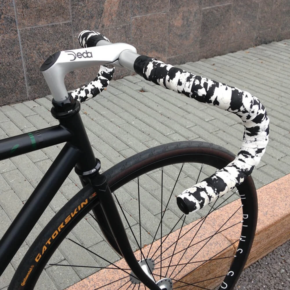 Обмотка руля пробковая Cinelli Tape Cork Macro Splash / Белый-Черный - фото 1