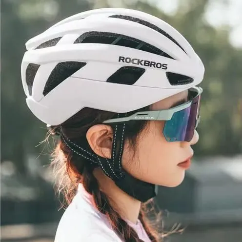 Велосипедный шлем облегченный каркасный ROCKBROS LK-11 белый M - фото 1