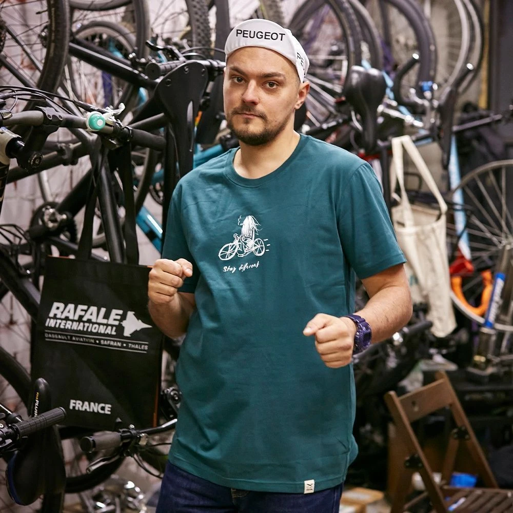 Футболка Iriedaily Cavy Bike Tee Dark Teal мужская - фото 2