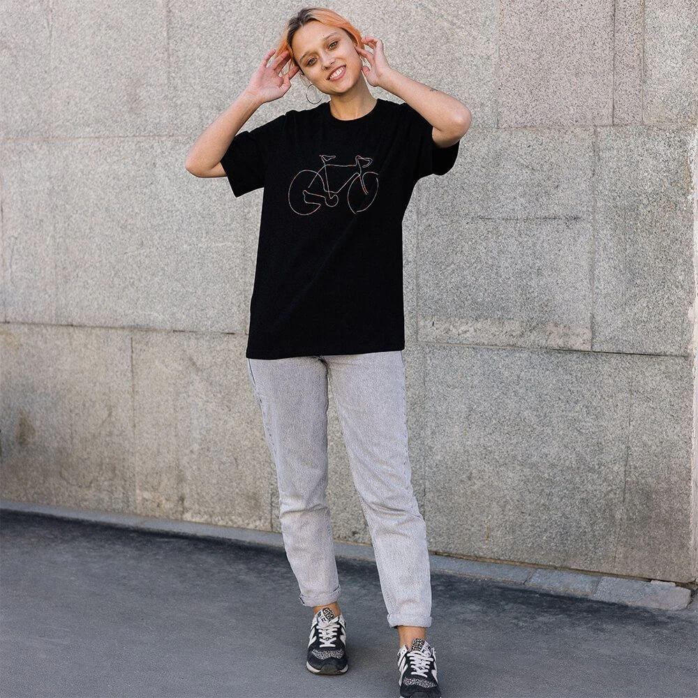 Футболка it's my!bike с вышивкой цветной велосипед - фото 6