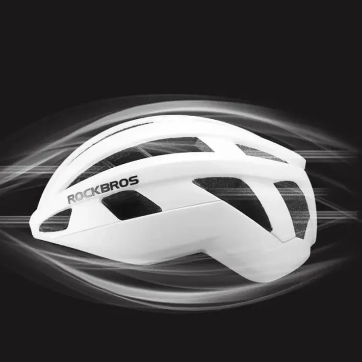Велосипедный шлем облегченный каркасный ROCKBROS LK-11 белый M - фото 5