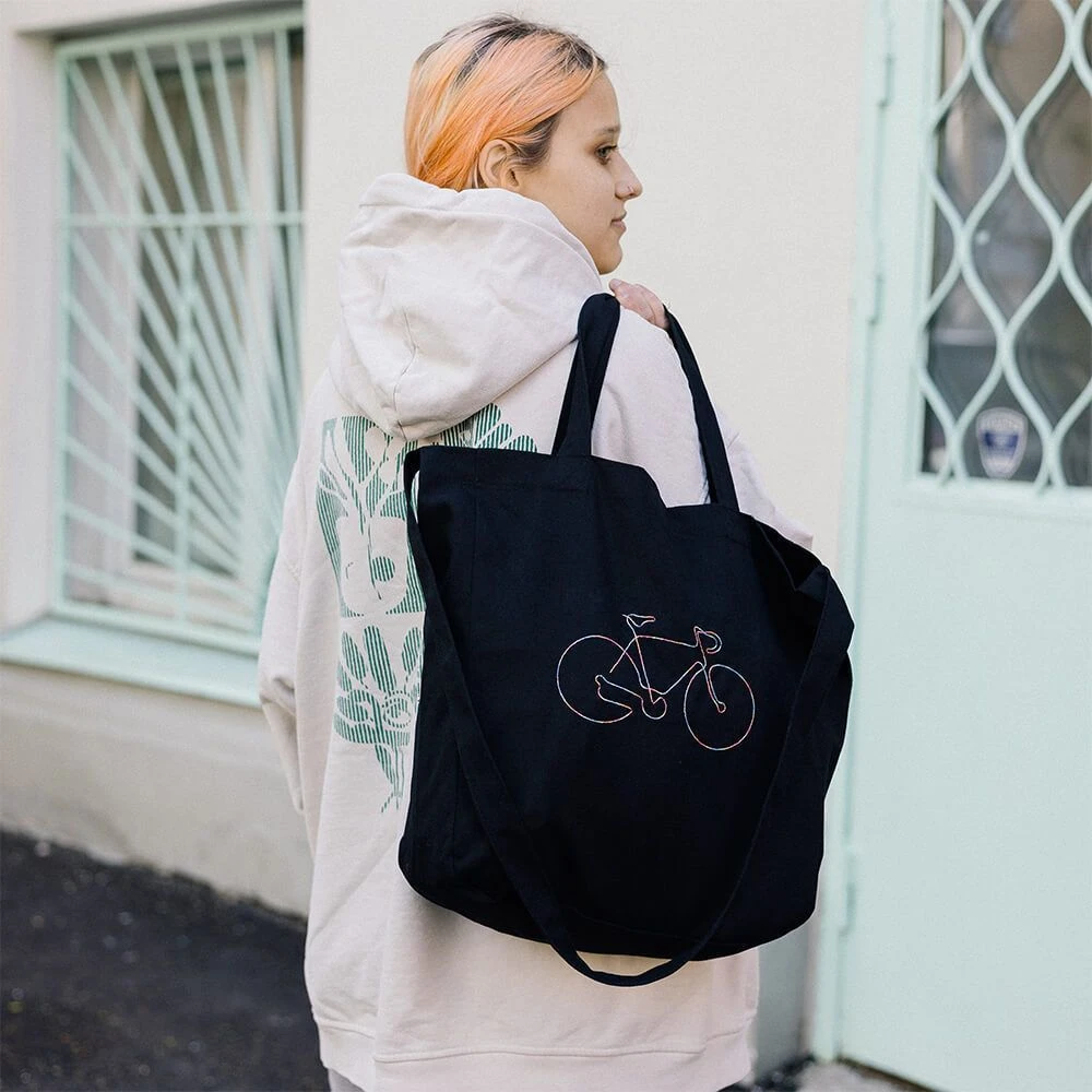 Шоппер it's my!bike с вышивкой цветной велосипед - фото 7