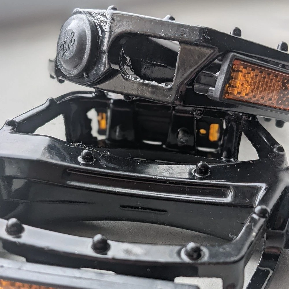 Педали широкие с отражателями Vinca 916 черные - фото 2