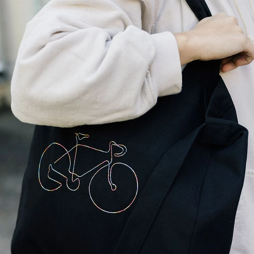 Шоппер it's my!bike с вышивкой цветной велосипед - фото 4