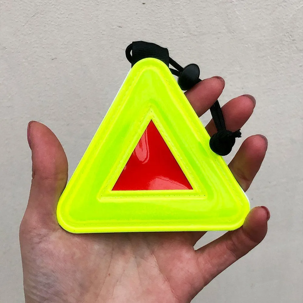 Светоотражающий треугольник it's my!bike желто-зеленый - фото 2
