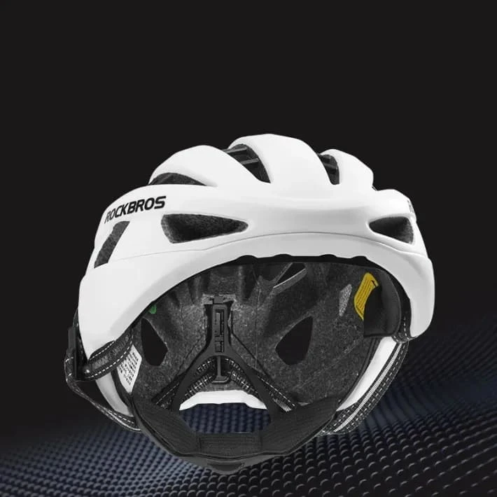 Велосипедный шлем облегченный каркасный ROCKBROS LK-11 белый M - фото 6