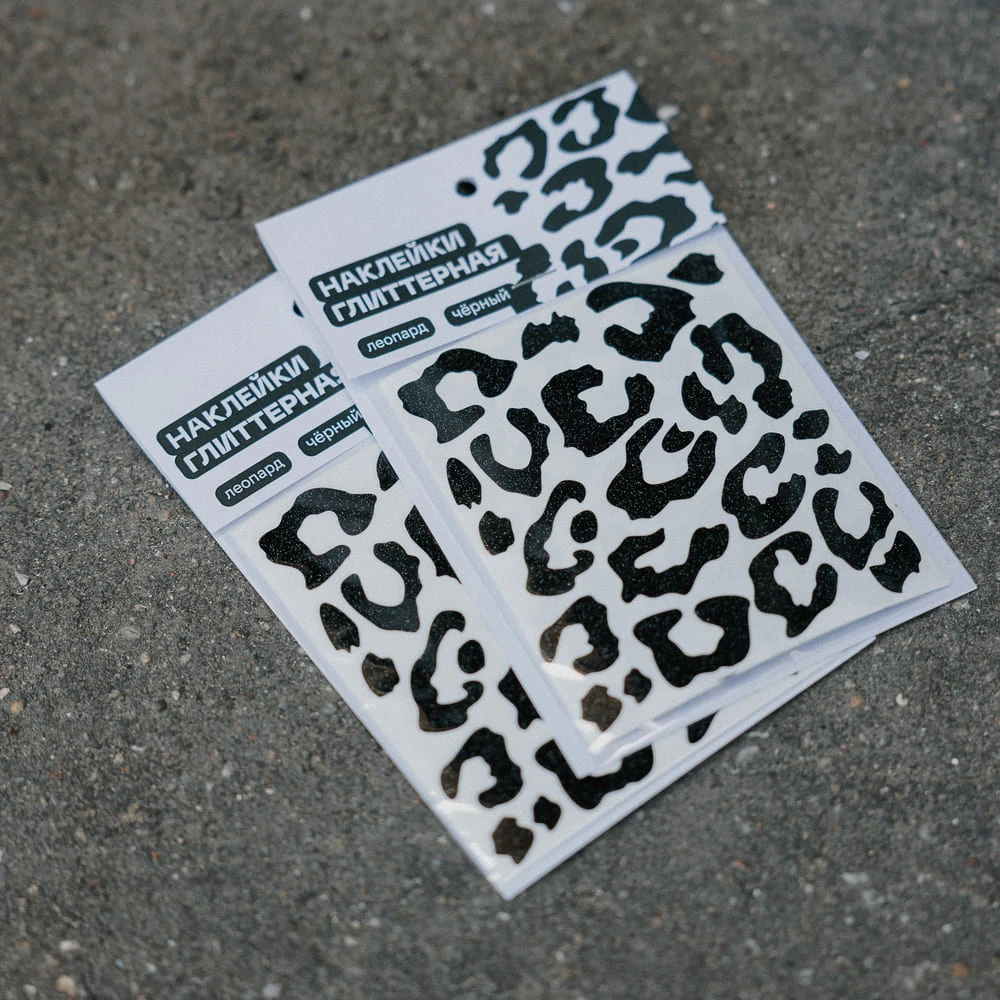 Глиттерные наклейки it's my!bike черный леопард - фото 1