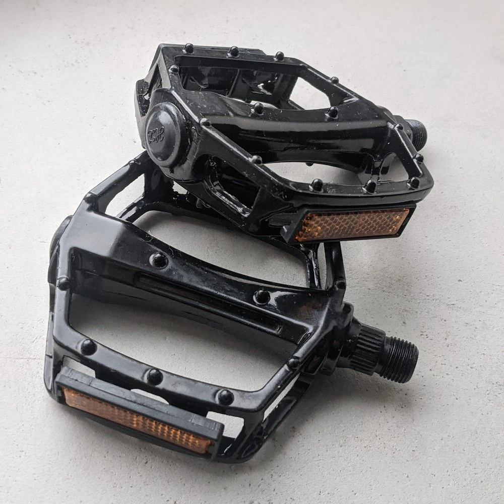 Педали широкие с отражателями Vinca 916 черные - фото 1