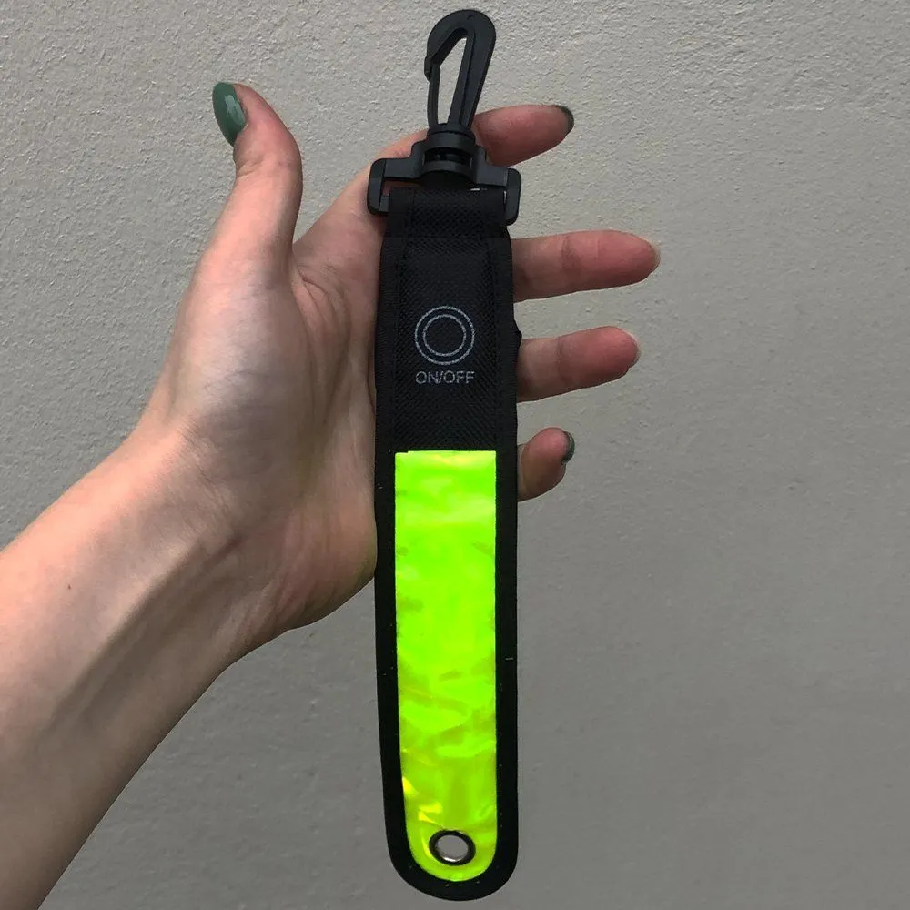 Светоотражающая полоса зеленая со светодиодом - фото 2