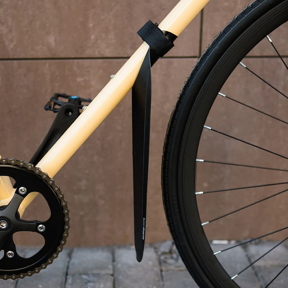 Складное велосипедное переднее крыло Mini Wings Mudguard черное - фото 1