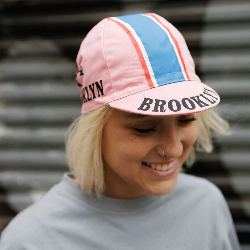 Пятипанельная велосипедная кепка BROOKLYN розовая - фото 3