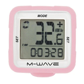 Беспроводной велокомпьютер M-WAVE 14 функций розовый