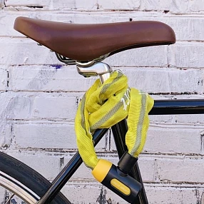 Замок-цепь для велосипеда 6х1000 мм со светоотражающей желтой оплеткой Vinca