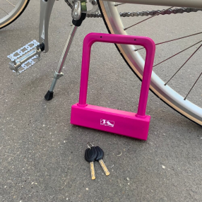 Велосипедный замок U-lock M-Wave Широкий розовый