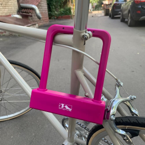 Велосипедный замок U-lock M-Wave Широкий розовый