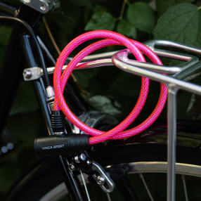 Велосипедный тросовый замок 8х650 мм розовый Vinca