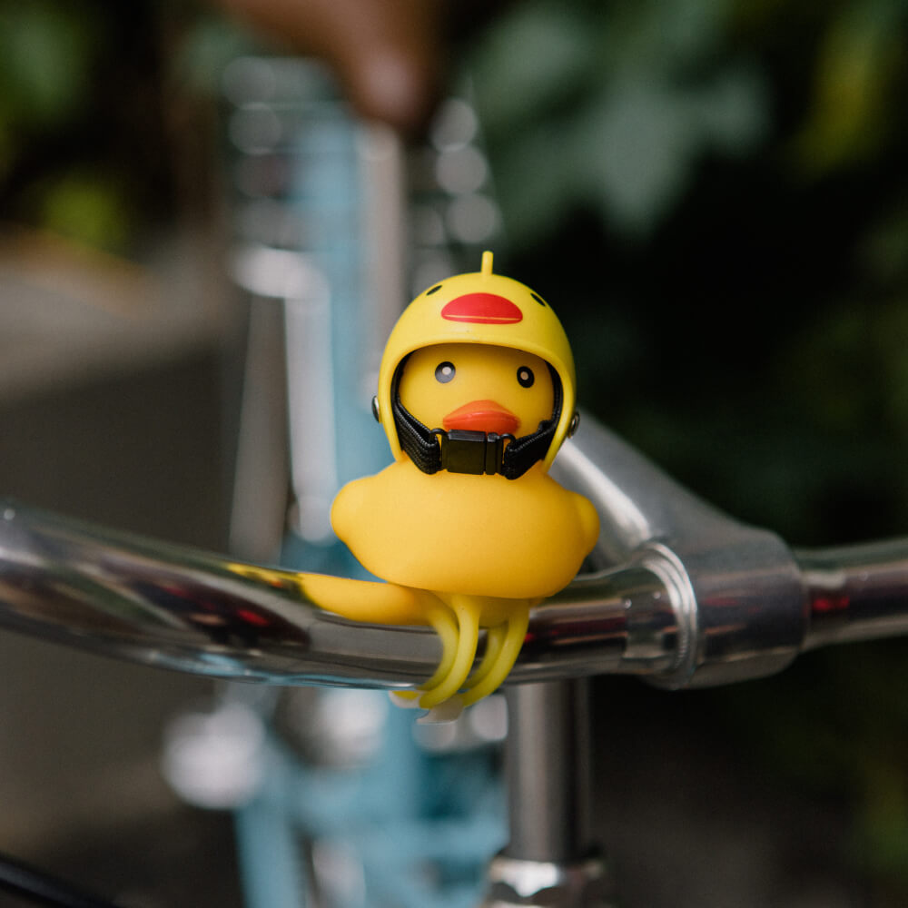 Утка на велосипед в шлеме - фото 7