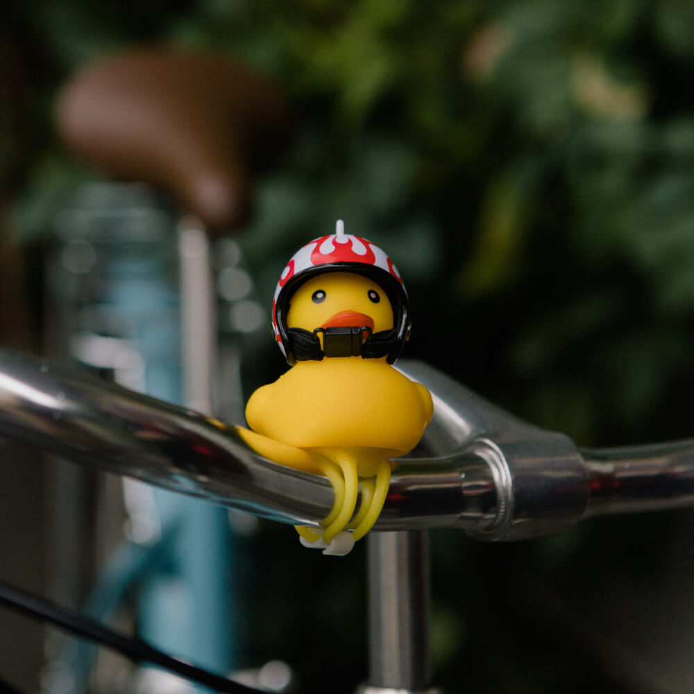 Утка на велосипед в шлеме - фото 10