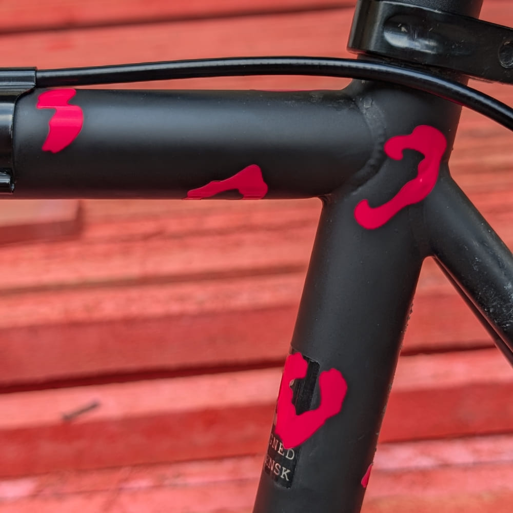 Светоотражающие наклейки it's my!bike сигнальный розовый леопард - фото 5