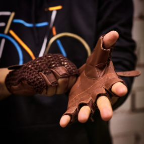 Велоперчатки Brick Lane Bikes кожаные коричневые (разные размеры)